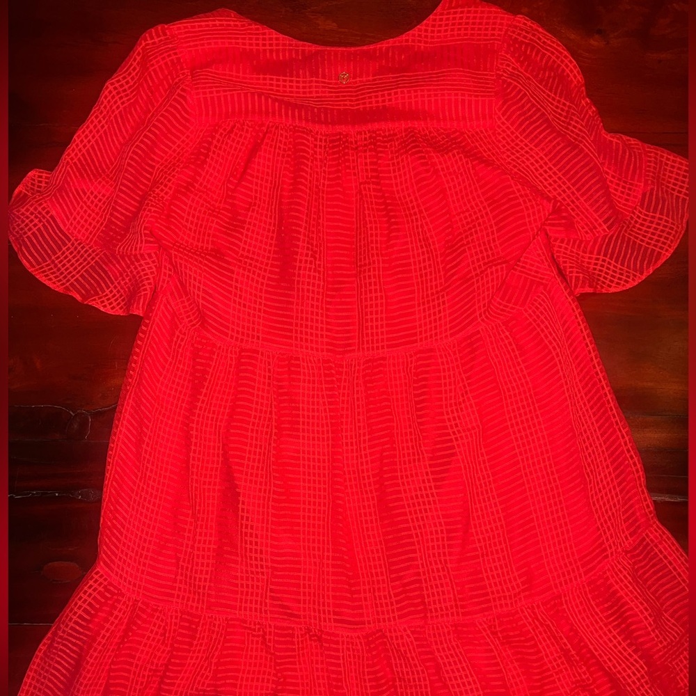 Marie Oliver Silk Knee Length Dress Sz:Xs in Orange - Picture 6 of 9